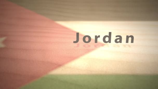 Όνομα Χώρας Γραφικά Μέσης Ανατολής Κίνηση Στην Άμμο Σειρά Ιορδανία — Αρχείο Βίντεο