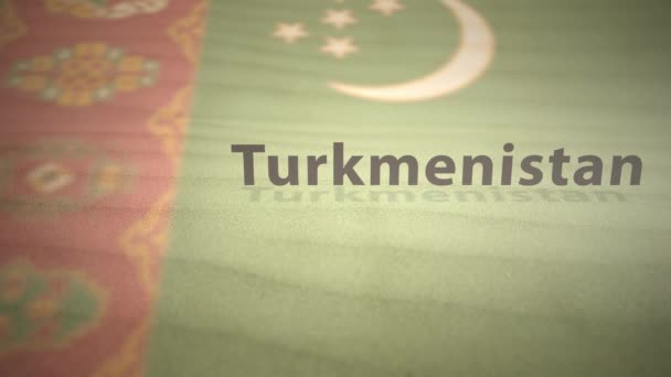 Mellanöstern Motion Graphics Landets Namn Sand Serien Turkmenistan — Stockvideo