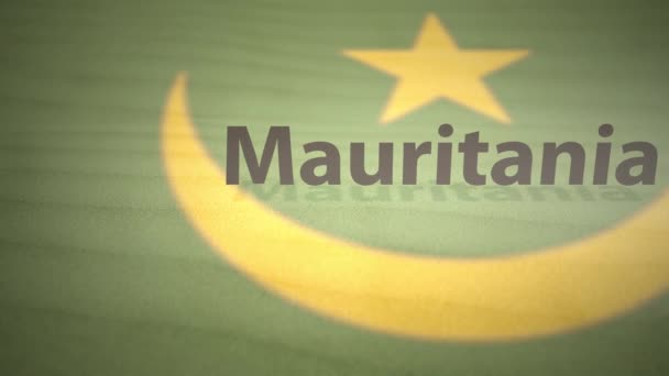 Αφρικανική Κίνηση Γραφικών Όνομα Χώρας Άμμο Σειράς Μαυριτανία — Αρχείο Βίντεο