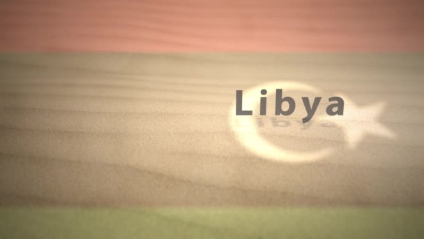 African Motion Graphics Country Name Sand Series Líbia — Vídeo de Stock