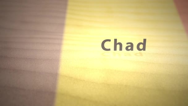 Afrikanska Motion Graphics Landets Namn Sand Serien Tchad — Stockvideo