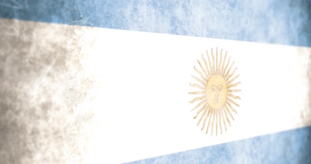 Câmera Animada Cinematográfica Deslizando Através Grunge Bandeira Argentina — Vídeo de Stock