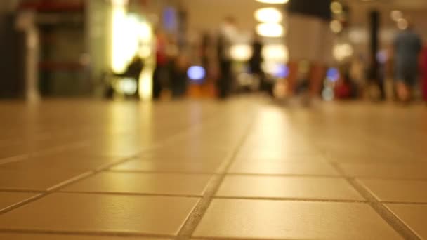 People Walking Crowded Airport Terminal Hallway Timelapse — Stock Video