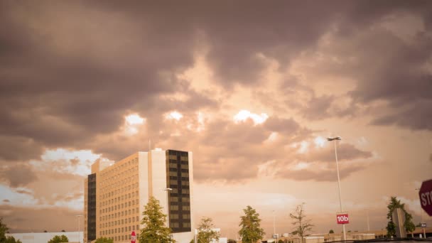 Stabilire Colpo Alto Edificio Moderno Grattacielo Versione Cinematografica — Video Stock