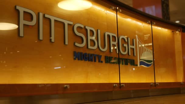 Pittsburgh Lüks Açık Resepsiyon Tipografi Seyahat Kavramı — Stok video