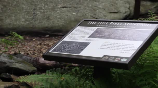 Skansen Circa 2018 Sierpnia Znacznik Znak Biblijne Pobliżu Heritage Park — Wideo stockowe