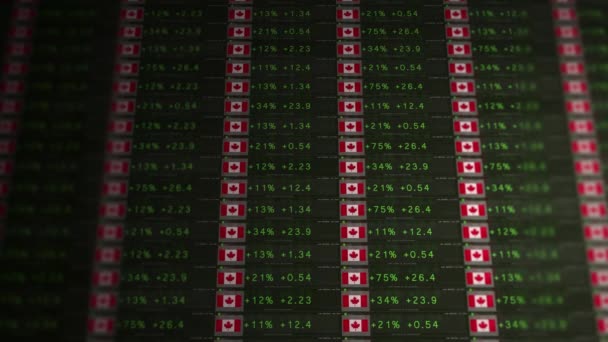Mercado Ações Ticker Uma Economia Próspera Versão Canadá — Vídeo de Stock