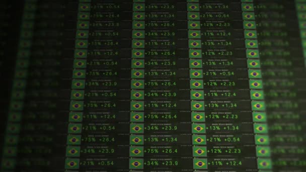Stock Market Ticker Prosperującej Gospodarki Wersja Brazylia — Wideo stockowe