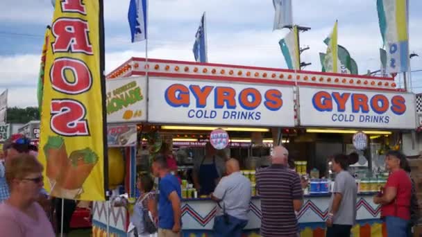 Hookstown Circa August 2018 Gyro Food Stand Fair Editorial Use — Stock Video