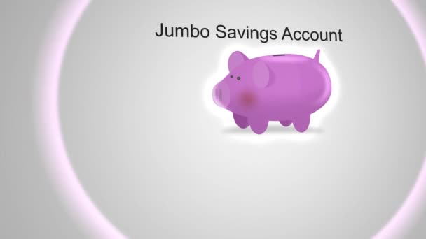 Casseroles Caméra Par Tirelire Pour Concept Finance Jumbo Savings Account — Video