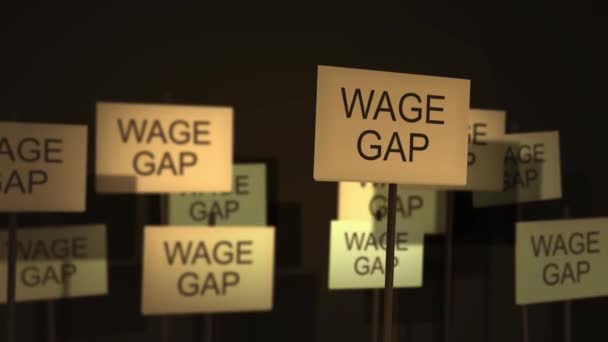 Ondeando Señales Protesta Series Concientización Salario Brecha — Vídeos de Stock
