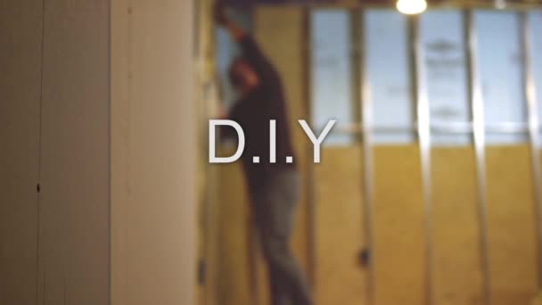 Intreepupil Afwerking Kelder Aannemer Tekst Series Diy — Stockvideo