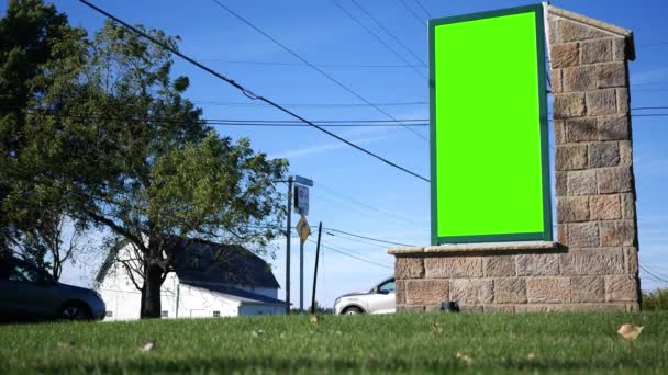 Signo Contemporáneo Moderno Para Una Entrada Negocios Pantalla Verde Reemplazar — Vídeos de Stock