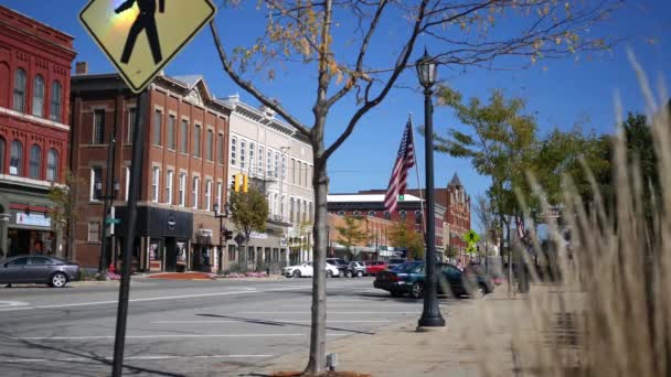 诺瓦克 俄亥俄州 2018年10月14日 在俄亥俄州诺瓦克市中心建立拍摄 — 图库视频影像