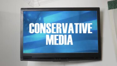 Muhafazakar medya hakkında iletisini görüntüleyen bir Tv