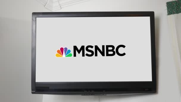Pittsburgh Oktober 2018 Fernsehkanal Logo Series Msnbc — Stockvideo