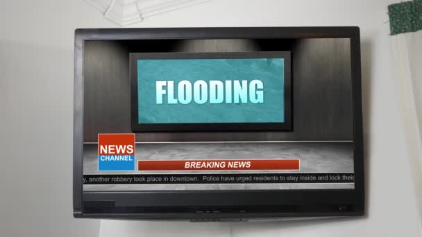 News Broadcast Title Series Inundaciones Gráficas Alt — Vídeos de Stock