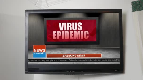 News Broadcast Title Series Virus Epidemic Graphic Alt — Stock Video
