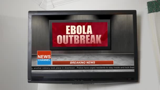 Haber Yayın Başlık Serisi Ebola Salgını Grafik Alt — Stok video