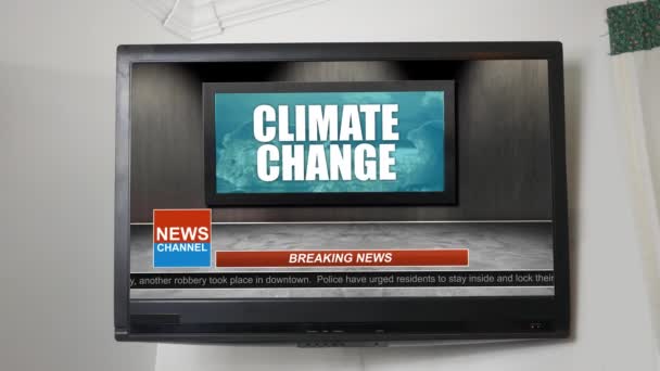 News Broadcast Title Series Cambio Climático Gráfico Alt — Vídeos de Stock