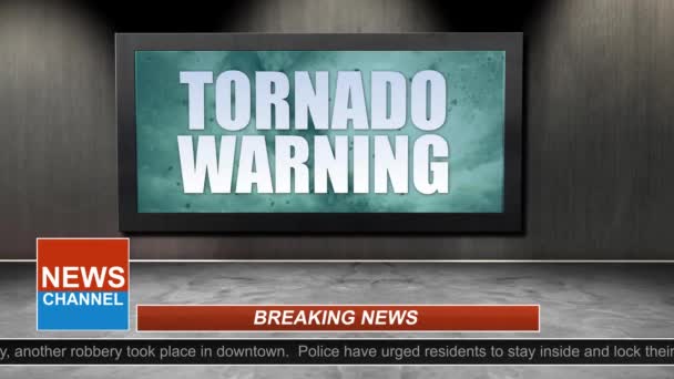 Notizie Broadcast Title Series Tornado Graphic — Video Stock