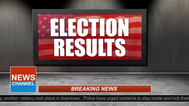 News Broadcast Title Series Resultados Las Elecciones Gráfico — Vídeo de stock