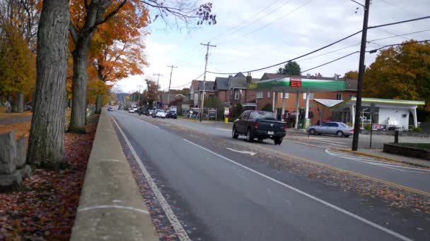 Kunduz Yaklaşık Ekim 2018 Main Street Yol Beaver Pennsylvania Sırasında — Stok video