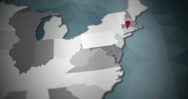 Modern Amerika Birleşik Devletleri hareket grafik harita - Hartford PIN konumu animasyon