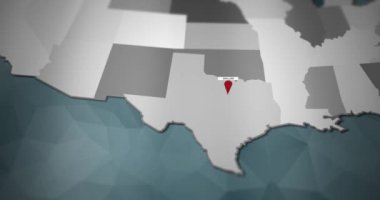 Modern Amerika Birleşik Devletleri hareket grafik harita - Dallas PIN konumu animasyon