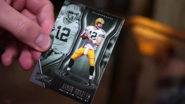 Pittsburgh Dicembre 2018 Aaron Rodgers Nfl Football Card Condizioni Nuovissime — Video Stock