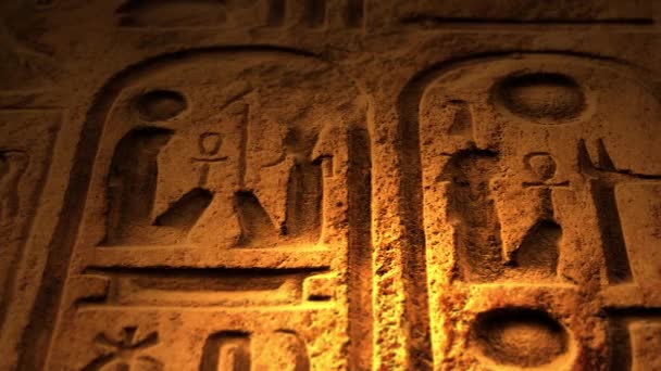 Starożytny Egipski Symbol Dziesięć Przykazań Lub Innego Obiektu Starożytnego Pochodzenia — Wideo stockowe