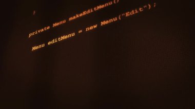 Dışarı ekranda V2 tipik Orange Retro yazılım kodu