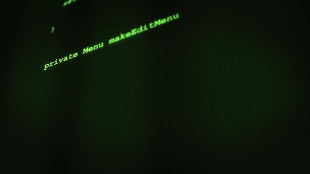 在屏幕 上键入绿色软件代码 — 图库视频影像