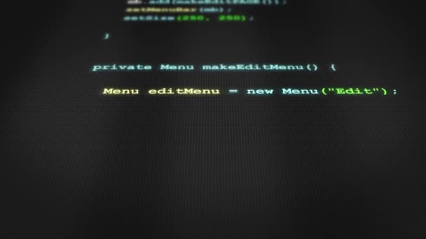 Schone Moderne Softwarecode Typen Computerscherm — Stockvideo