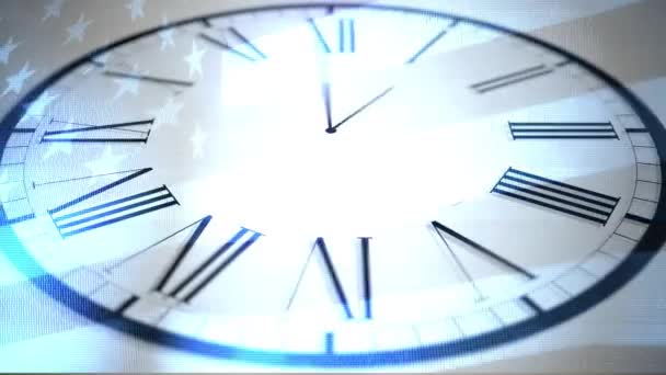 時計のアニメーション シリーズ アメリカの概念の残時間を計る — ストック動画