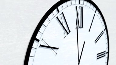 Saat serisi - bir Oclock veya gece yarısı dönüm saat zaman animasyon