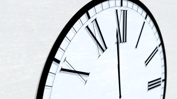 Tempo Relógio Animado Turning Hour Series Doze Oclock Meia Noite — Vídeo de Stock