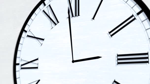 Tempo Relógio Animado Turning Hour Series Três Oclock — Vídeo de Stock