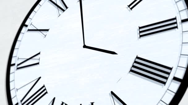 Tempo Relógio Animado Turning Hour Series Four Oclock — Vídeo de Stock