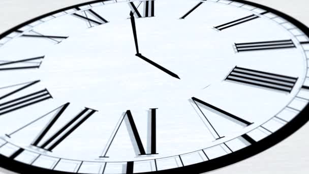 Κινούμενο Ρολόι Του Χρόνου Στροφή Ώρα Σειρά Πέντε Oclock — Αρχείο Βίντεο