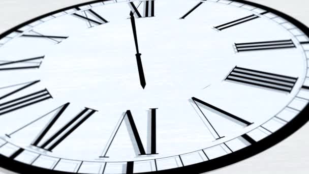 Κινούμενο Ρολόι Του Χρόνου Στροφή Ώρα Σειρά Έξι Oclock — Αρχείο Βίντεο