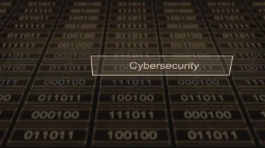 İkili kod tipografi - Cybersecurity animasyon