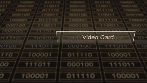 Tipografia Codice Binario Scheda Video Animazione — Video Stock