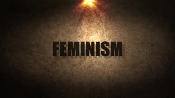 Feminisme Concept Filmische Tekst — Stockvideo