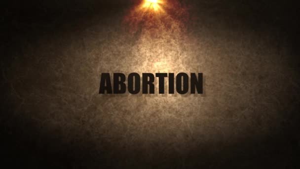 Abortion Concept Cinematic Text — Stock Video