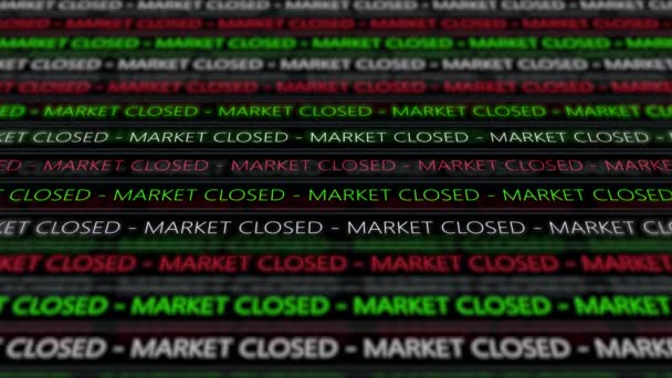 Beursmarkt Futuristische Ticker Marcket Closed Hoek — Stockvideo