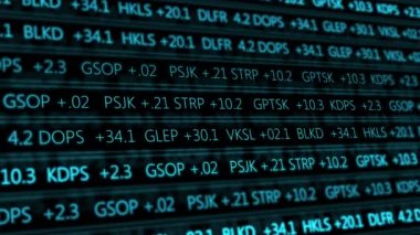 Fütüristik dijital borsa numaraları bilgisayar V1 akan - Mavi 1