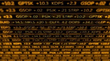 Fütüristik dijital borsa numaraları bilgisayar V1 akan -Turuncu 1