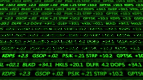 Numéros de bourse numérique futuriste coulant dans l'ordinateur V1 - Vert 2 