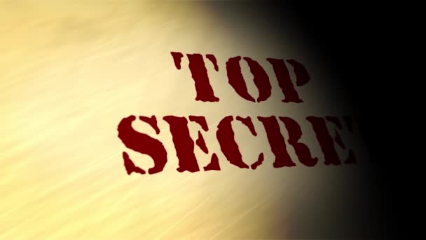 Câmera Panelas Sobre Documento Top Secret — Vídeo de Stock